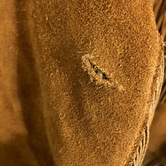 Jo O Kay Vintage Leather Fringed Jacket Coat Unisex Bohemian Western - Picture 11 of 16